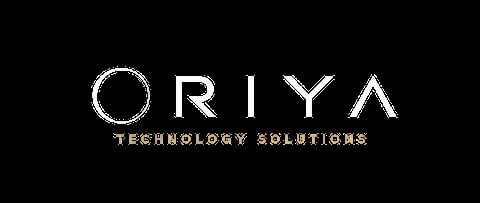 ORIYA Technology Solutions logo with white text and circular icon on black background